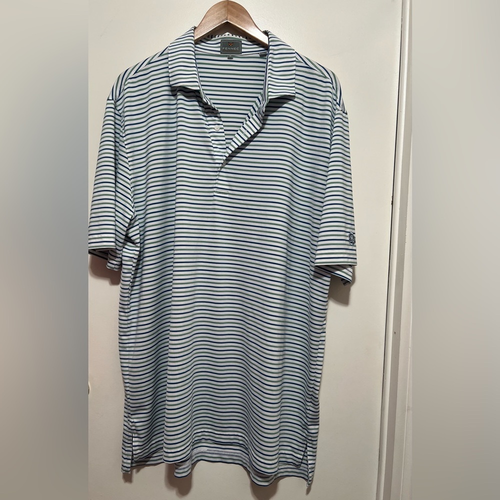 FENNEC STRIPE POLO SHIRT-Poly/Span moisture wicking stretch XL.